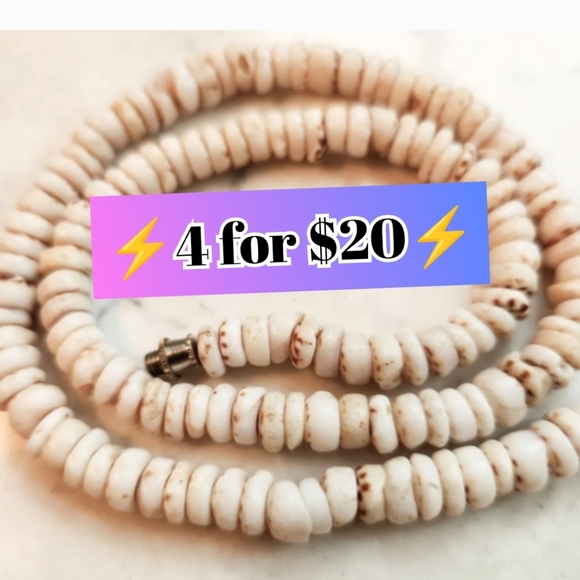 Puka Shell Necklace 17" Barrel Clasp Genuine White Tiger necklace ⚡4 for $20⚡ - Picture 1 of 8